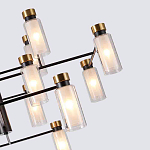 Люстра потолочная с 16-ю цилиндрическими плафонами из стекла и черным каркасом Noir Poise варинант исполнения - 2 | Loft Concept в Самаре