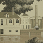 Обои ручная роспись Monuments of Paris Terre Foncée on scenic paper варинант исполнения - 3 | Loft Concept в Самаре