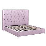 Кровать двуспальная фиолетовая с основанием из массива дерева с мягким изголовьем Velour Beds варинант исполнения - 1 | Loft Concept в Самаре