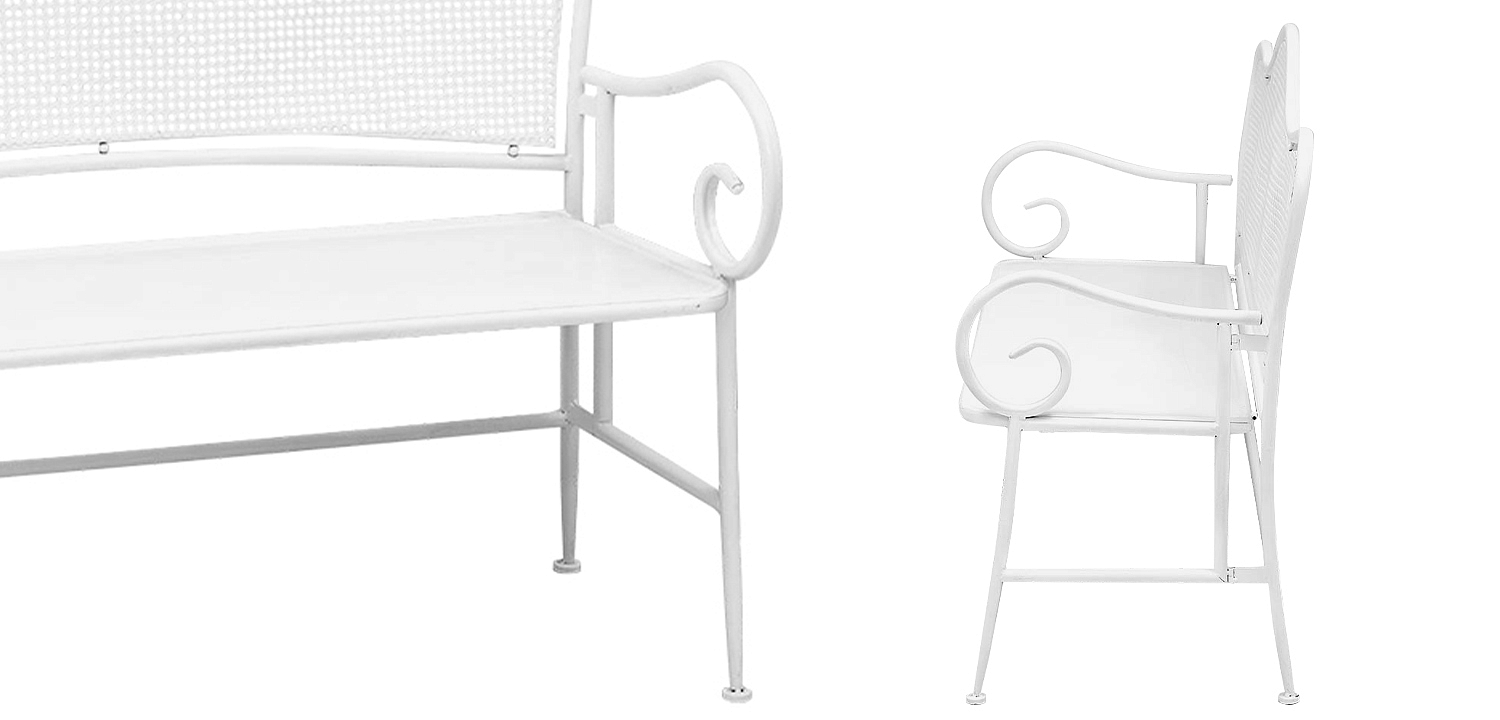 Скамья белая в стиле прованс Miah Bench White Скамья белая в стиле прованс Miah Bench White - Loft-Concept в Самаре