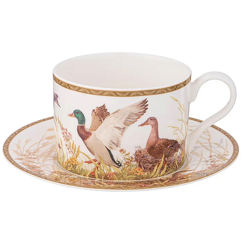 Чайная пара из фарфора с изображением собаки и уток 300 мл Hunting Porcelain Collection Белый Коричневый Мульти Чайная пара из фарфора с изображением собаки и уток 300 мл Hunting Porcelain Collection Белый Коричневый Мульти в Самаре | Loft Concept
