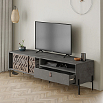 ТВ-тумба с раздвижными дверцами Mallin Metal TV Stand варинант исполнения - 3 | Loft Concept в Самаре