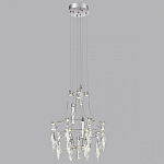 Люстра подвесная из металла с хрустальными подвесками прозрачного цвета Quasar 41 варинант исполнения - 12 | Loft Concept в Самаре