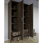 Большой шкаф с витриной Elsa Dreams Walnut варинант исполнения - 3 | Loft Concept в Самаре