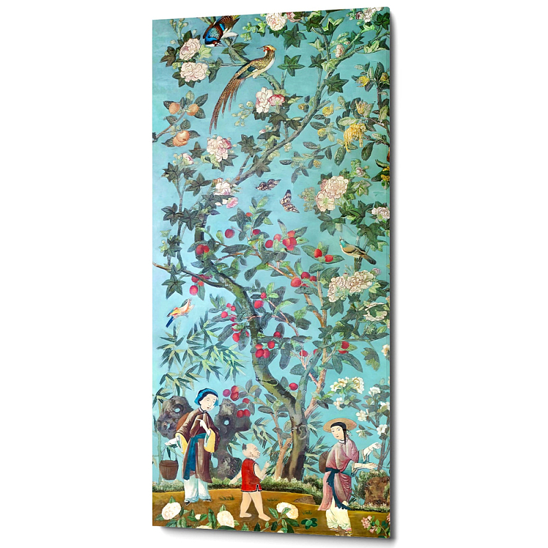 Постер на холсте в стиле шинуазри с изображением сада Chinoiserie Imperial Peach Garden Poster Бирюзовый Мульти Постер на холсте в стиле шинуазри с изображением сада Chinoiserie Imperial Peach Garden Poster Бирюзовый Мульти в Самаре | Loft Concept