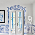 Обои ручная роспись Porto by Alessandra Branca Original colourway on dyed paper варинант исполнения - 2 | Loft Concept в Самаре