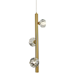 Подвесной светильник c 3-мя хрустальными плафонами Metal Tube Crystal Brass Hanging Lamp варинант исполнения - 1 | Loft Concept в Самаре
