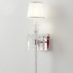 Бра с белым текстильным абажуром и хрустальными подвесками с декоративной кисточкой Lustre Reverie варинант исполнения - 4 | Loft Concept в Самаре