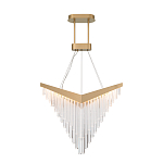 Люстра золотого цвета в форме галочки с каскадом длинных прозрачных трубок Eurofase варинант исполнения - 2 | Loft Concept в Самаре