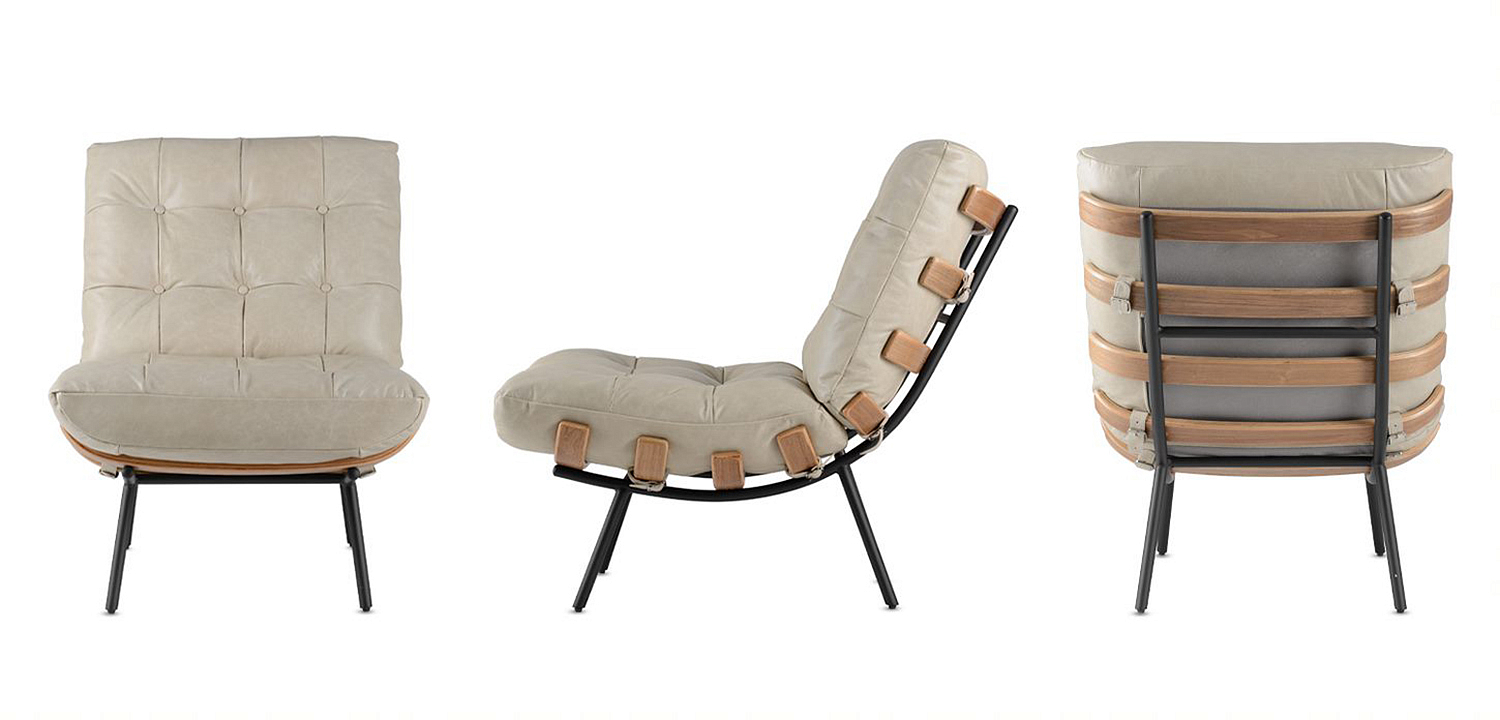 Кресло Philbert Chair beige leather Кресло Philbert Chair beige leather - Loft-Concept в Самаре