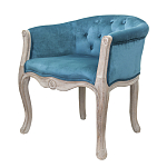 Кресло низкое в стиле прованс Louis French Armchair blue velour варинант исполнения - 3 | Loft Concept в Самаре