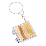 Зеркало брелок складное двухстороннее из натурального камня Оникс Silver Stone Mirrors варинант исполнения - 4 | Loft Concept в Самаре