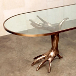 Обеденный стол с фигурным декором бронзового цвета Dichotomy racetrack варинант исполнения - 1 | Loft Concept в Самаре