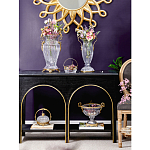 Чаша из прозрачного стекла с бронзовой подставкой и ручками Eden Garden варинант исполнения - 5 | Loft Concept в Самаре