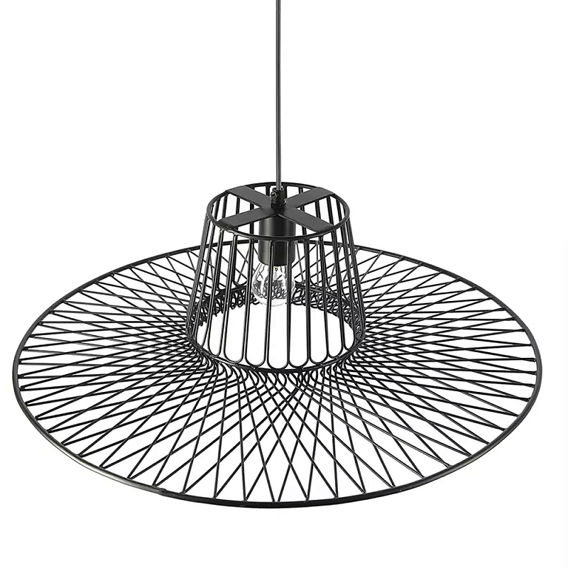 Подвесной светильник с плафоном из металлической сетки Lamp with Metal Mesh Shade Черный в Самаре | Loft Concept 