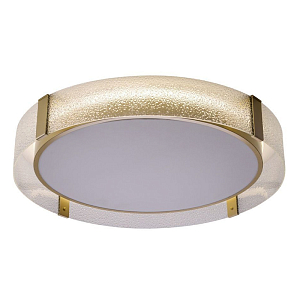 Потолочный светильник круглой формы из стали и стекла Round Glass Brass