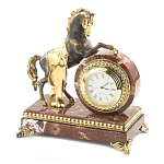 Часы настольные бронзовые с декором в виде коня Horse Stone Clock варинант исполнения - 2 | Loft Concept в Самаре