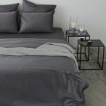 Постельное белье однотонное из сатина темно-серого цвета Eden Line варинант исполнения - 4 | Loft Concept в Самаре