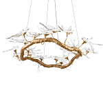 Люстра подвесная с прозрачными стеклянными птичками на ветвях Диаметр 100 см Serip Voa варинант исполнения - 8 | Loft Concept в Самаре