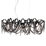 Люстра подвесная линейная с переплетенными металлическими лентами и цепочками Atlantis Chain варинант исполнения - 1 | Loft Concept в Самаре