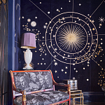 Обои с вышивкой ручной работы Cosmos Original colourway on velvet варинант исполнения - 1 | Loft Concept в Самаре