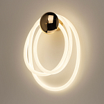 Бра с круглым золотистым основанием и белыми изогнутыми световыми линиями Luke Lampco Tracer Lamp варинант исполнения - 2 | Loft Concept в Самаре