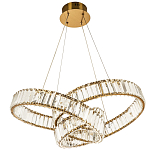 Подвесная люстра в виде изогнутых колец с хрустальным декором Ring Horizontal Oculus Gold Light Chandelier варинант исполнения - 2 | Loft Concept в Самаре