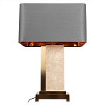 Настольная лампа с основанием из натурального камня c серым прямоугольным абажуром Lapis Tiburtinus варинант исполнения - 3 | Loft Concept в Самаре