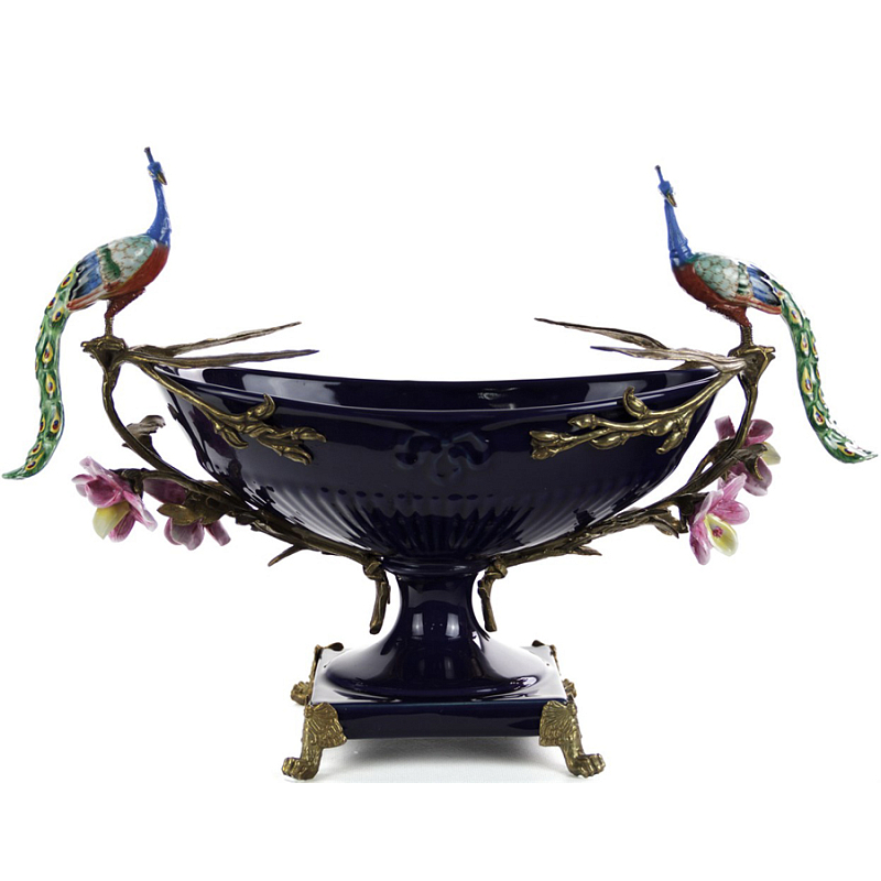 Чаша Deep Blue Peacock Bowl Сапфирово-синий Бронза Мульти Чаша Deep Blue Peacock Bowl Сапфирово-синий Бронза Мульти в Самаре | Loft Concept