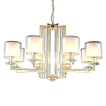 Люстра с 8-ю цилиндрическими плафонами из стекла Laurent варинант исполнения - 1 | Loft Concept в Самаре