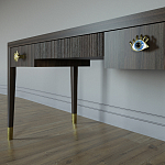 Письменный стол Elsa Dreams Walnut Шпон дерево с двумя ящиками варинант исполнения - 4 | Loft Concept в Самаре