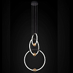 Люстра подвесная светодиодная с 3-мя кольцами Bronze Ring Chandelier варинант исполнения - 1 | Loft Concept в Самаре