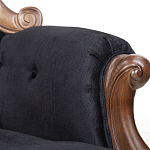 Кресло с мягкой обивкой из черного велюра на 4-х деревянных ножках Evelyn Classical Armchair варинант исполнения - 5 | Loft Concept в Самаре