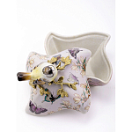 Шкатулка фиолетового цвета с рисунком бабочек и крышкой с фигуркой птицы на ветке Eden Garden варинант исполнения - 6 | Loft Concept в Самаре