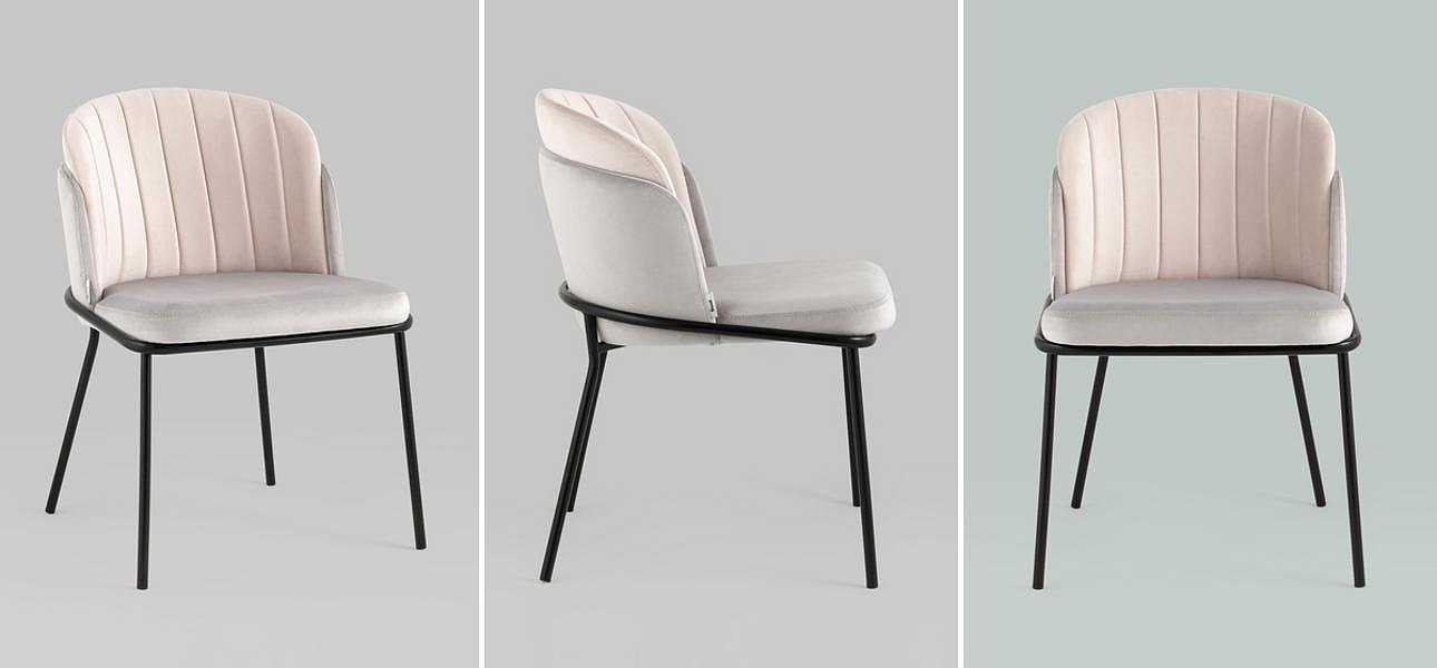 Стул Penelope Chair Металлические Ножки Светло-Розовый велюр Стул Penelope Chair Металлические Ножки Светло-Розовый велюр - Loft-Concept в Самаре