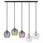 Подвесной светильник каскадный с 5-ю фактурными стеклянными плафонами Cascade with Relief Lampshades варинант исполнения - 1 | Loft Concept в Самаре