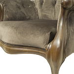 Кресло с мягкой обивкой из коричневого велюра на 4-х деревянных ножках Evelyn Classical Armchair варинант исполнения - 5 | Loft Concept в Самаре