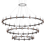 Люстра подвесная с тремя круглыми ярусами и цилиндрическими плафонами Arnaut Light варинант исполнения - 1 | Loft Concept в Самаре