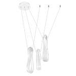 Подвесной светильник белого цвета с 3-мя изогнутыми плафонами Flow Loop варинант исполнения - 4 | Loft Concept в Самаре