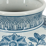 Ваза округлой формы белого цвета с синим растительным узором Blue & White Ornament  варинант исполнения - 3 | Loft Concept в Самаре