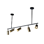 Люстра линейная с 5-ю цилиндрическими плафонами цвета латунь TRIBES CHANDELIER варинант исполнения - 2 | Loft Concept в Самаре