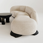 Диван Cannes трехместный с обивкой букле молочного цвета варинант исполнения - 2 | Loft Concept в Самаре