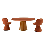 Обеденный стол оранжевый с тонкой столешницей и основанием в виде конуса Viola варинант исполнения - 2 | Loft Concept в Самаре