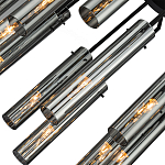 Люстра со стеклянными цилиндрическими плафонами Luminous Cylinders Smoky варинант исполнения - 5 | Loft Concept в Самаре