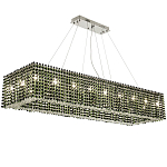 Прямоугольная люстра с хрустальными подвесками Crystal Art Chrome Green Rectangular Chandelier варинант исполнения - 1 | Loft Concept в Самаре