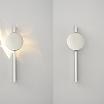 Бра с круглым зеркальным диском на прямоугольном соновании Reflection Circle Glow варинант исполнения - 2 | Loft Concept в Самаре