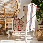 Кресло из массива бука бежевое с растительным орнаментом Raffael Beige Floral Armchair варинант исполнения - 11 | Loft Concept в Самаре