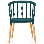Пластиковый стул на ножках из массива бука Ferret Spiral Green варинант исполнения - 2 | Loft Concept в Самаре