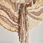 Овальный Современный Гобелен Абстракция в бежевых тонах Shallow варинант исполнения - 2 | Loft Concept в Самаре