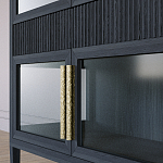 Витрина Primo со стеклянными фасадами и 2 ящиками Черный дуб варинант исполнения - 5 | Loft Concept в Самаре